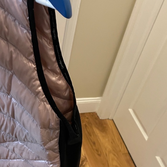 Calvin Klein Performance Quilted Vest in Metallic Pink and Black - Picture 6 of 6
